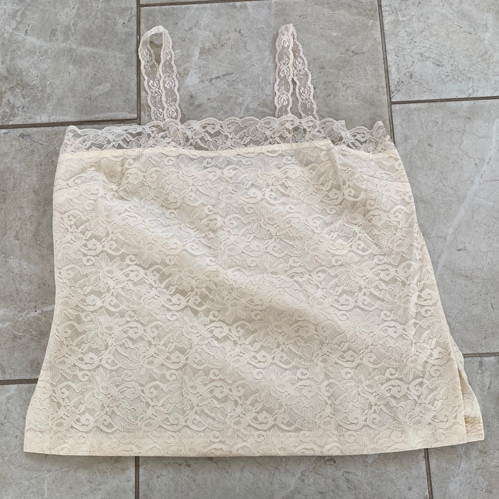 Alice Stuart Vintage USA Union Made Lace Tank Top